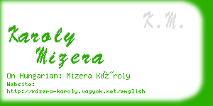 karoly mizera business card